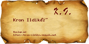 Kron Ildikó névjegykártya